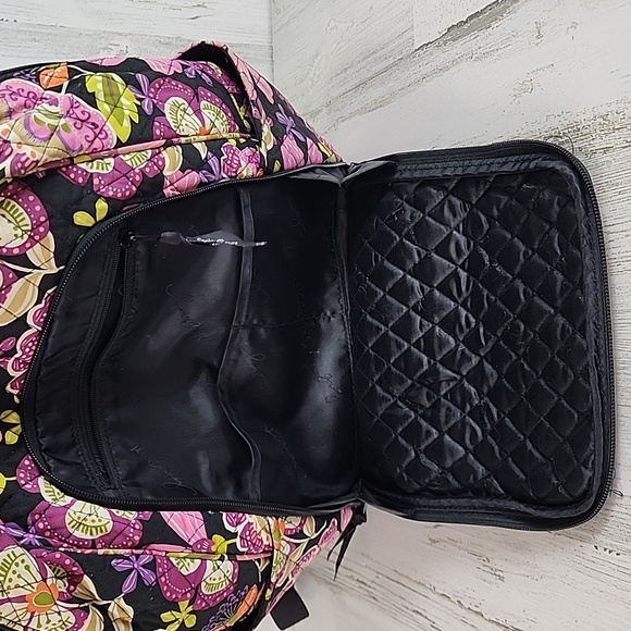 Vera Bradley Pirouette Pink floral large campus backpack padded laptop slot - Picture 5 of 14